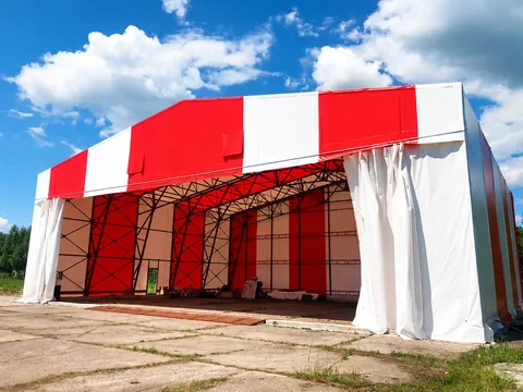 Тентовый ангар 25 х 20 х 6,5 м для хранения самолета АН-2 на территории аэродрома «Орешково» — фото 2