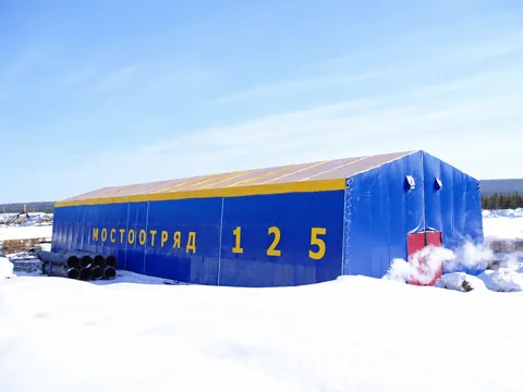 Ангар для производства железобетонных изделий с кран балкой